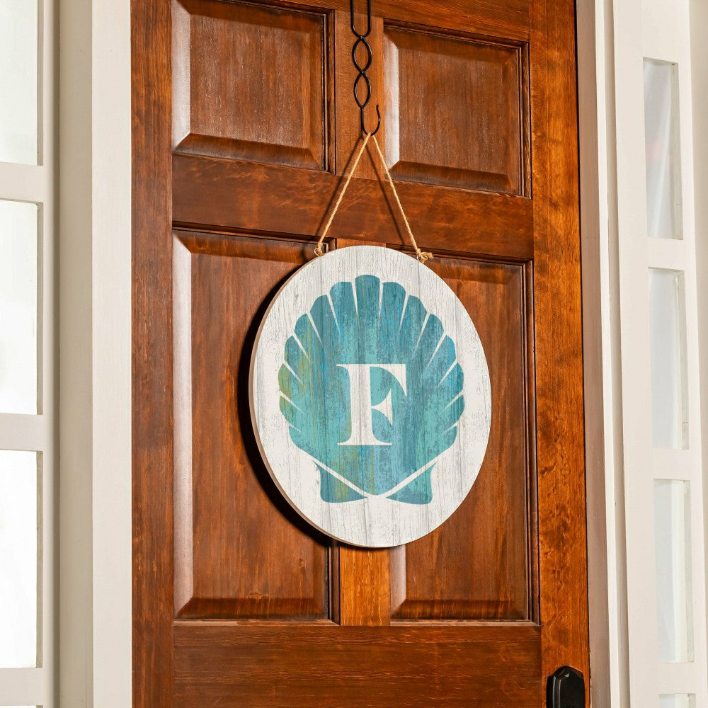 Coastal Door Décor Shell Monogram 18" F | Plow & Hearth