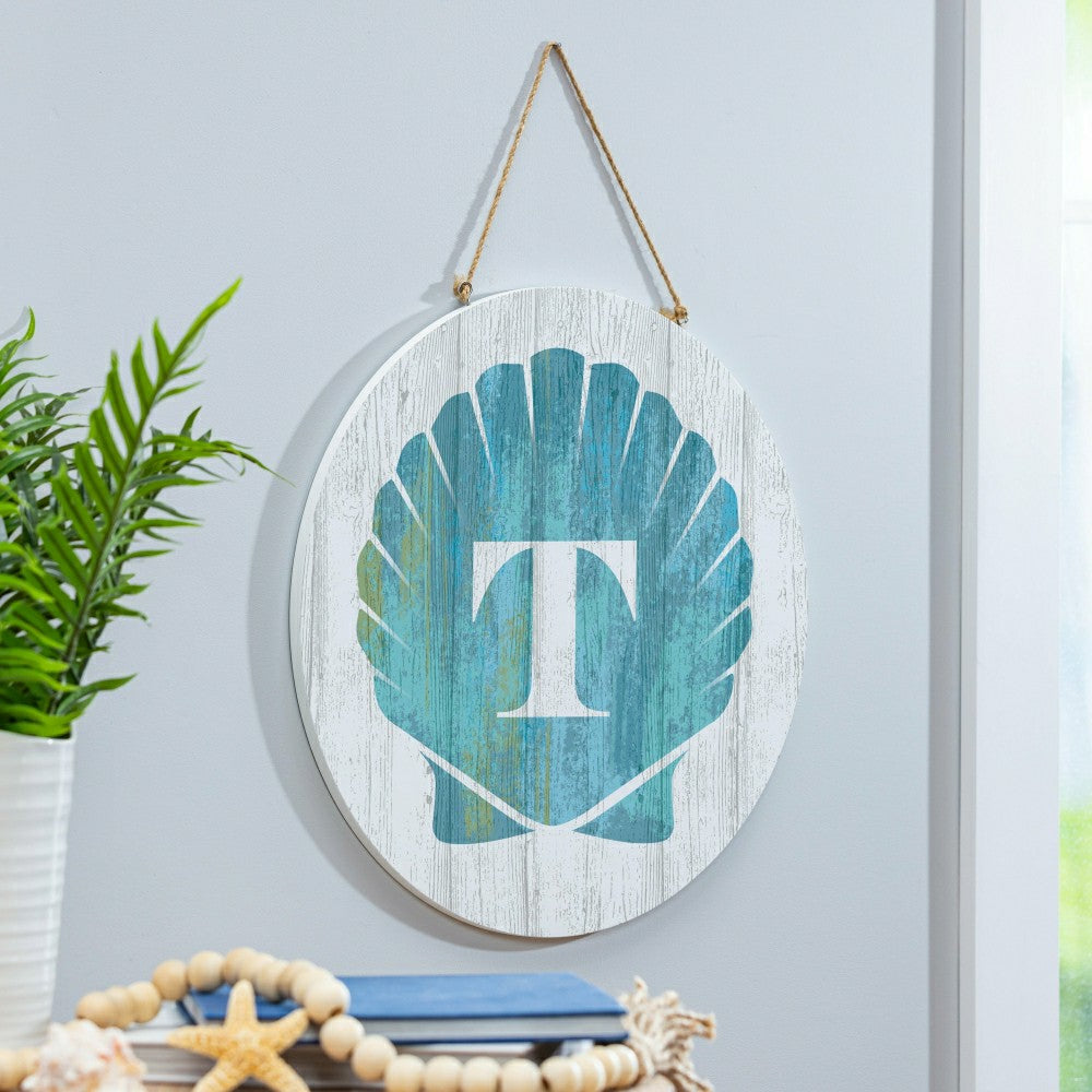 Coastal Door Décor Shell Monogram 18" T | Plow & Hearth
