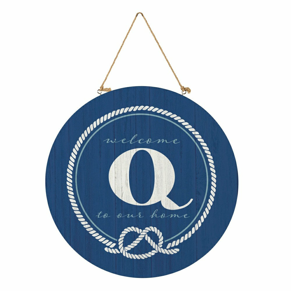 Coastal Door Décor Monogram Blue 18" Q | Plow & Hearth