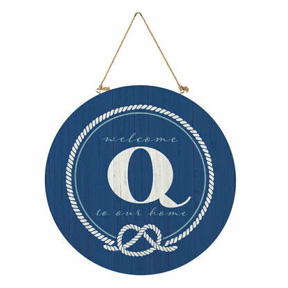 Coastal Door Décor Monogram Blue 18" Q | Plow & Hearth