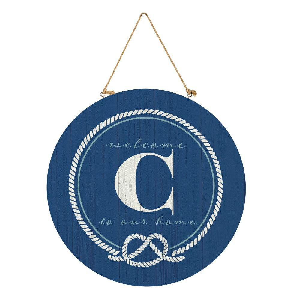 Coastal Door Décor Monogram Blue 18" C | Plow & Hearth