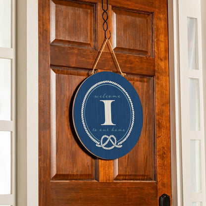 Coastal Door Décor Monogram Blue 18" I | Plow & Hearth