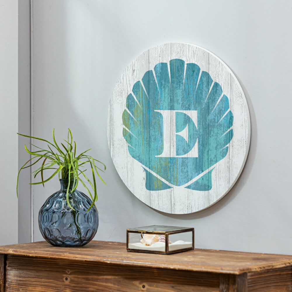 Coastal Door Décor Shell Monogram 18" E | Plow & Hearth