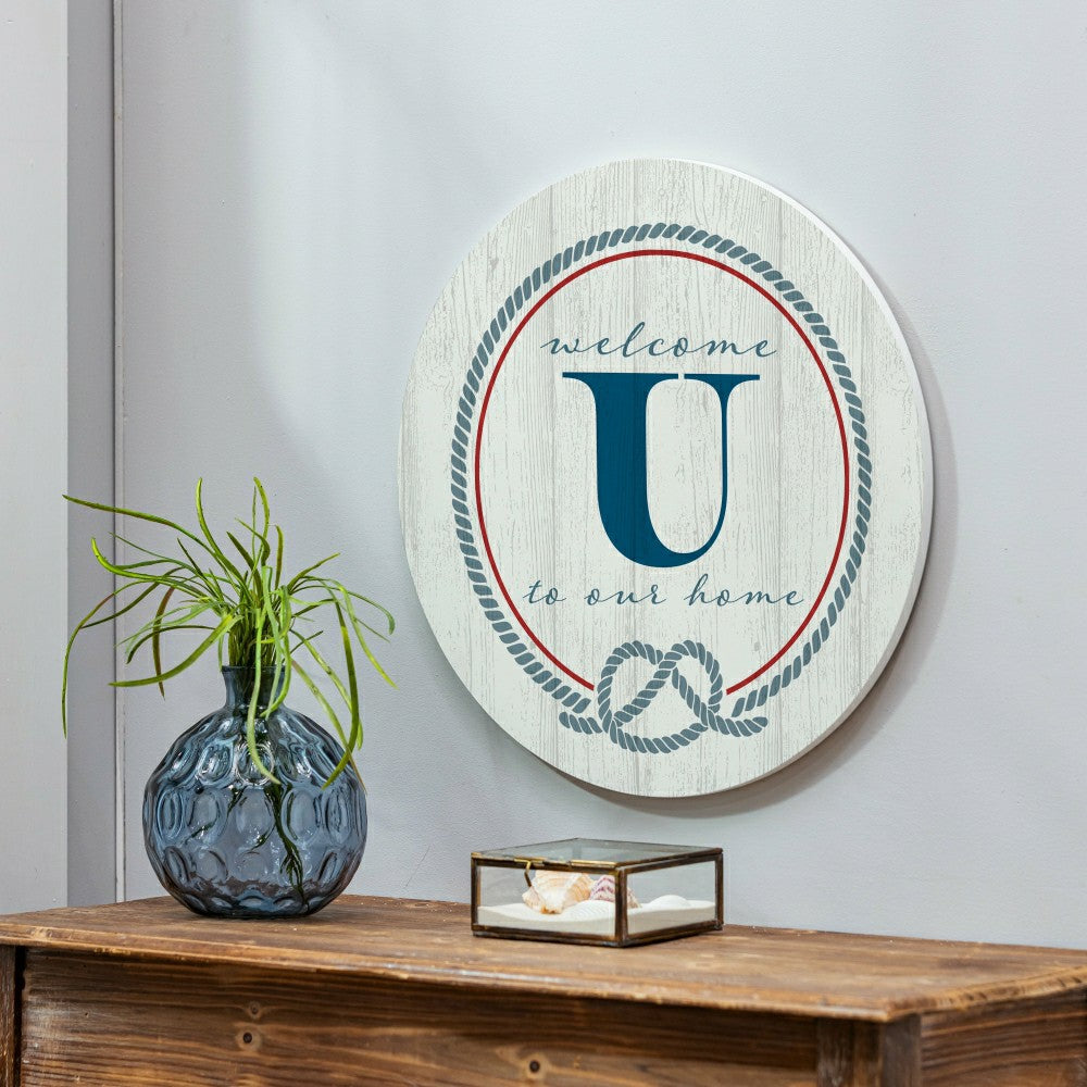 Coastal Door Décor Monogram White 18" U | Plow & Hearth