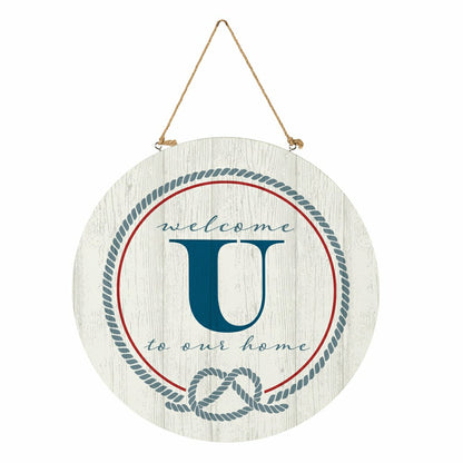 Coastal Door Décor Monogram White 18" U | Plow & Hearth