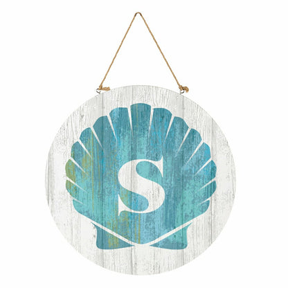 Coastal Door Décor Shell Monogram 18" S | Plow & Hearth