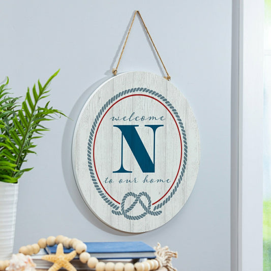 Coastal Door Décor Monogram White 18" N | Plow & Hearth