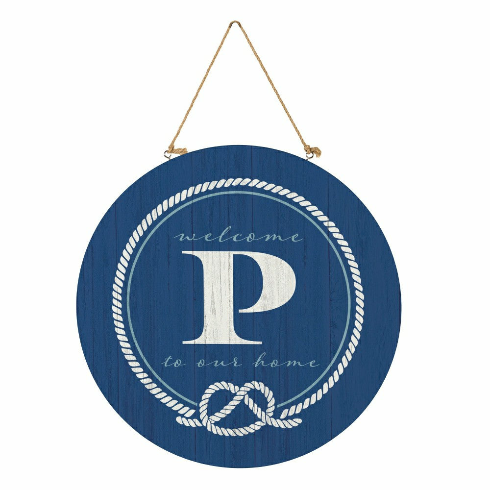 Coastal Door Décor Monogram Blue 18" P | Plow & Hearth