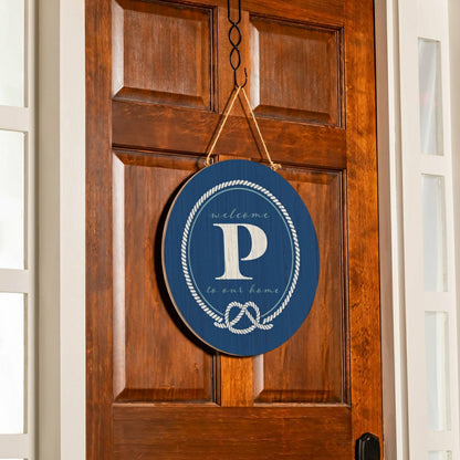 Coastal Door Décor Monogram Blue 18" P | Plow & Hearth
