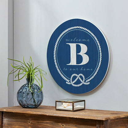 Coastal Door Décor Monogram Blue 18" B | Plow & Hearth