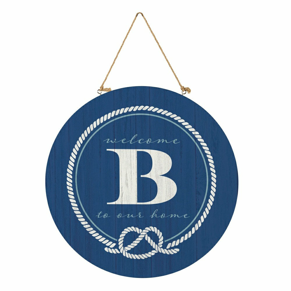 Coastal Door Décor Monogram Blue 18" B | Plow & Hearth