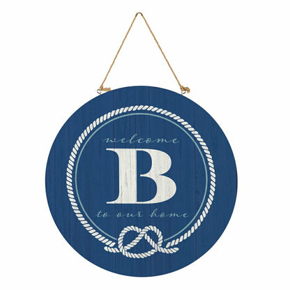 Coastal Door Décor Monogram Blue 18" B | Plow & Hearth