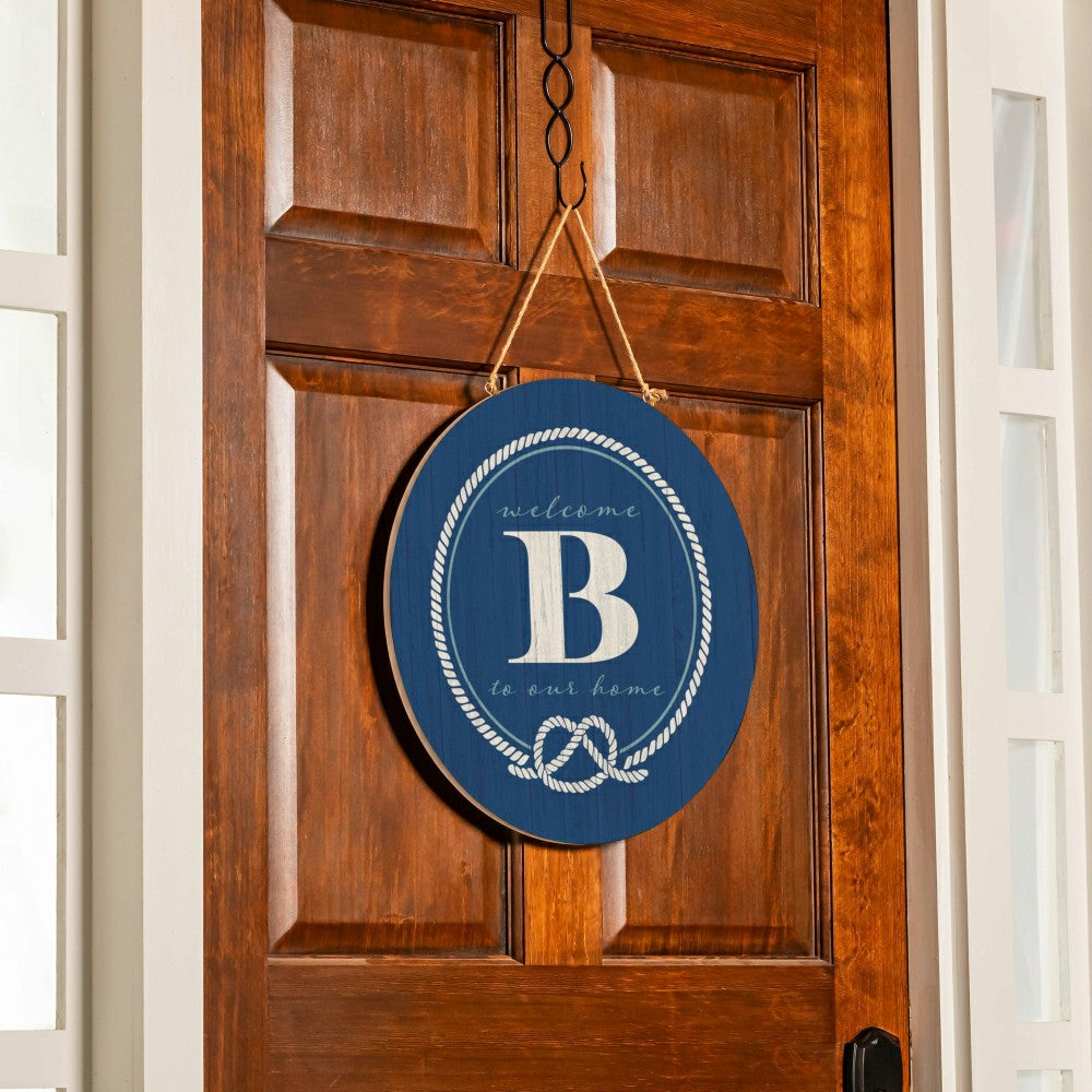 Coastal Door Décor Monogram Blue 18" B | Plow & Hearth