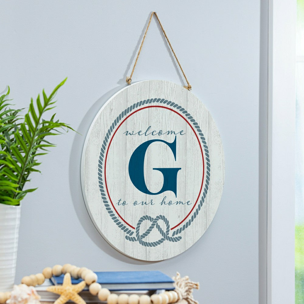 Coastal Door Décor Monogram White 18" G | Plow & Hearth