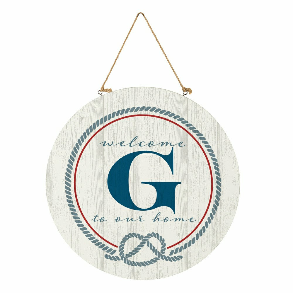 Coastal Door Décor Monogram White 18" G | Plow & Hearth