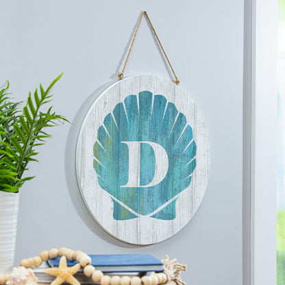 Coastal Door Décor Shell Monogram 18" D | Plow & Hearth