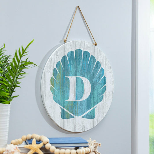 Coastal Door Décor Shell Monogram 18" D | Plow & Hearth