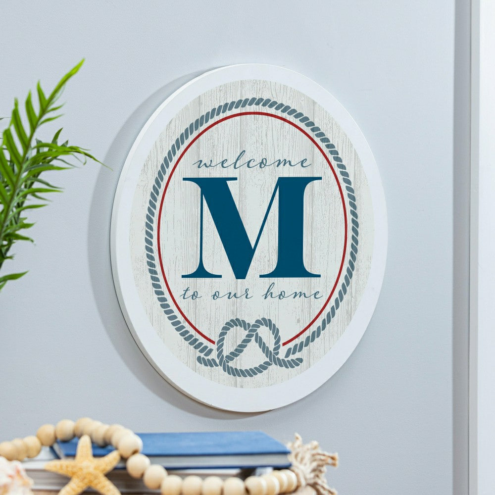 Coastal Door Décor Monogram White 18" M | Plow & Hearth