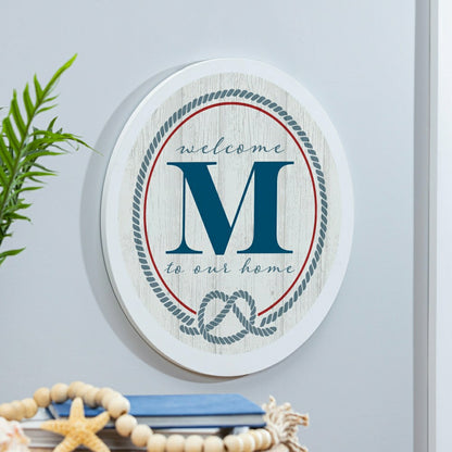Coastal Door Décor Monogram White 18" M | Plow & Hearth