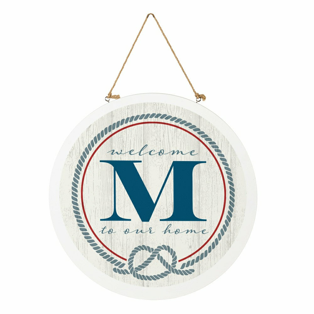 Coastal Door Décor Monogram White 18" M | Plow & Hearth