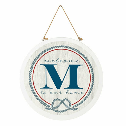 Coastal Door Décor Monogram White 18" M | Plow & Hearth