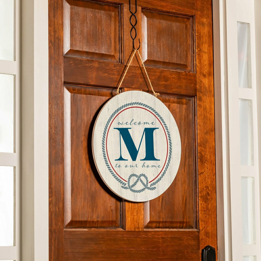 Coastal Door Décor Monogram White 18" M | Plow & Hearth