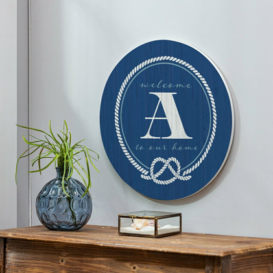 Coastal Door Décor Monogram Blue 18" A | Plow & Hearth
