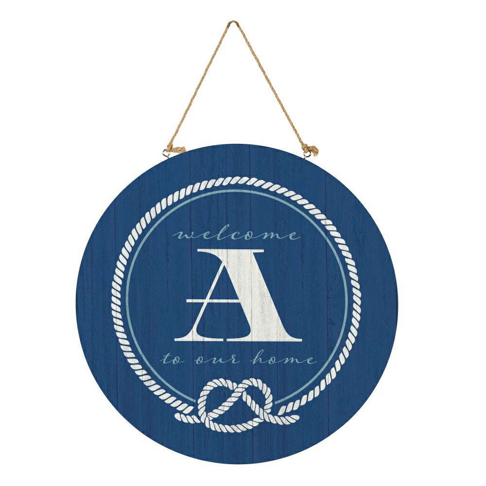 Coastal Door Décor Monogram Blue 18" A | Plow & Hearth