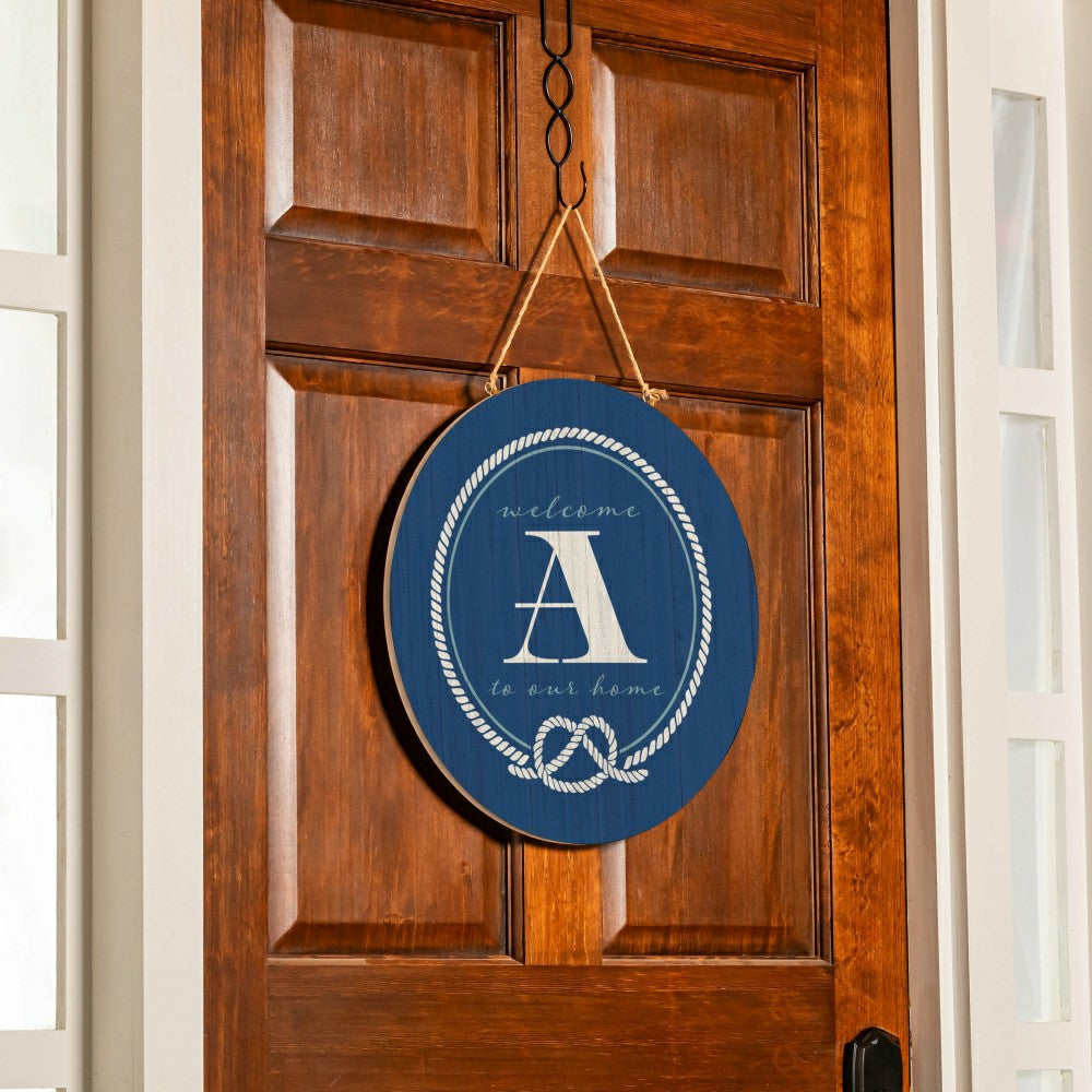 Coastal Door Décor Monogram Blue 18" A | Plow & Hearth