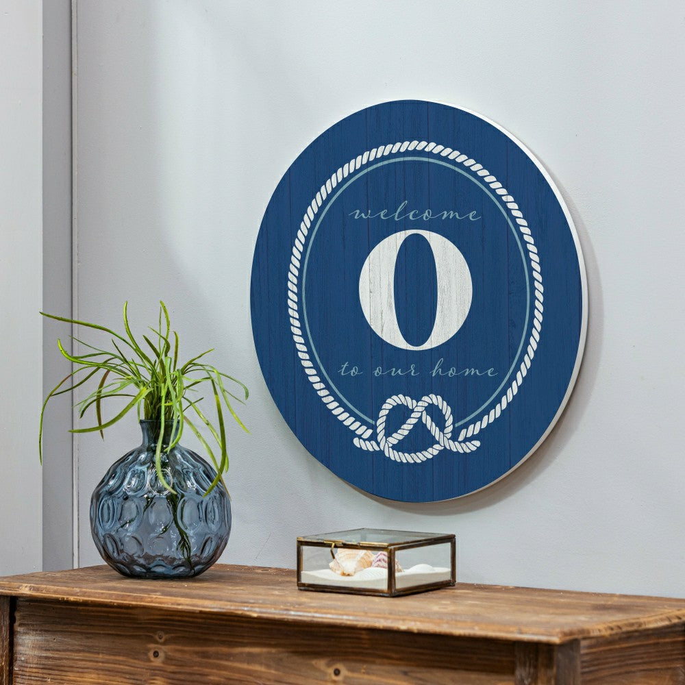 Coastal Door Décor Monogram Blue 18" O | Plow & Hearth