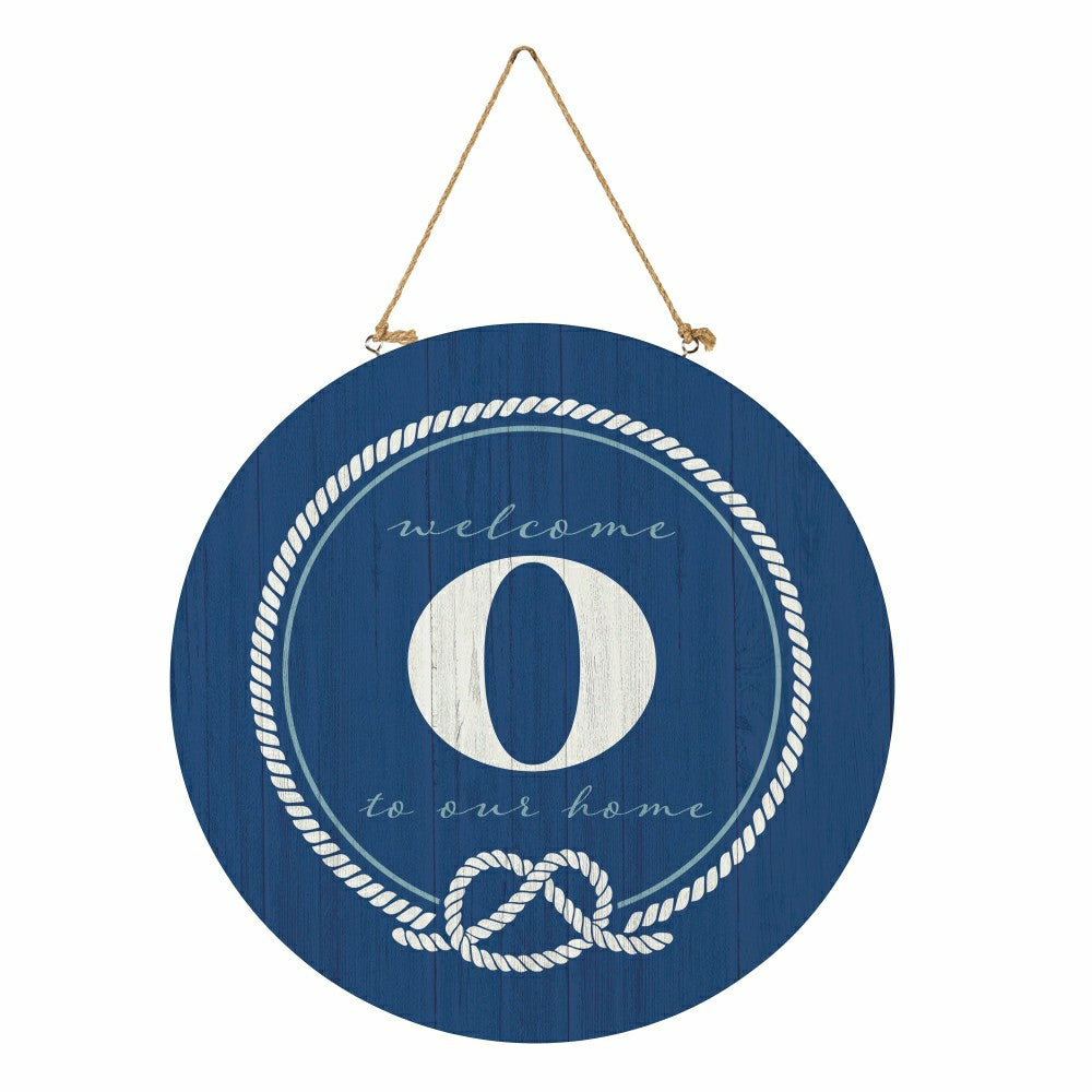 Coastal Door Décor Monogram Blue 18" O | Plow & Hearth