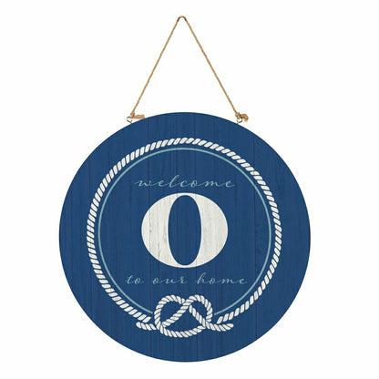 Coastal Door Décor Monogram Blue 18" O | Plow & Hearth