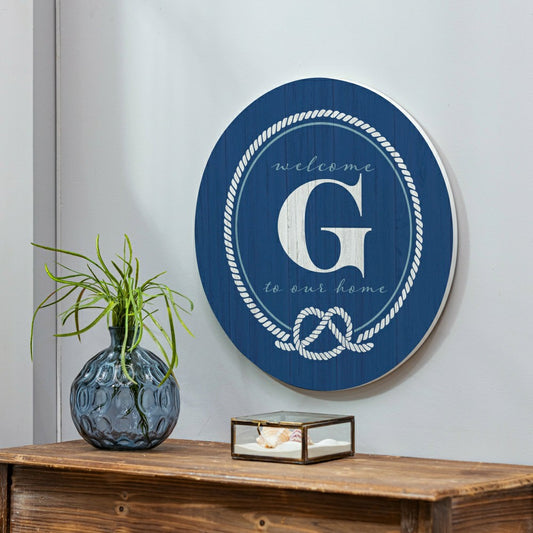Coastal Door Décor Monogram Blue 18" G | Plow & Hearth