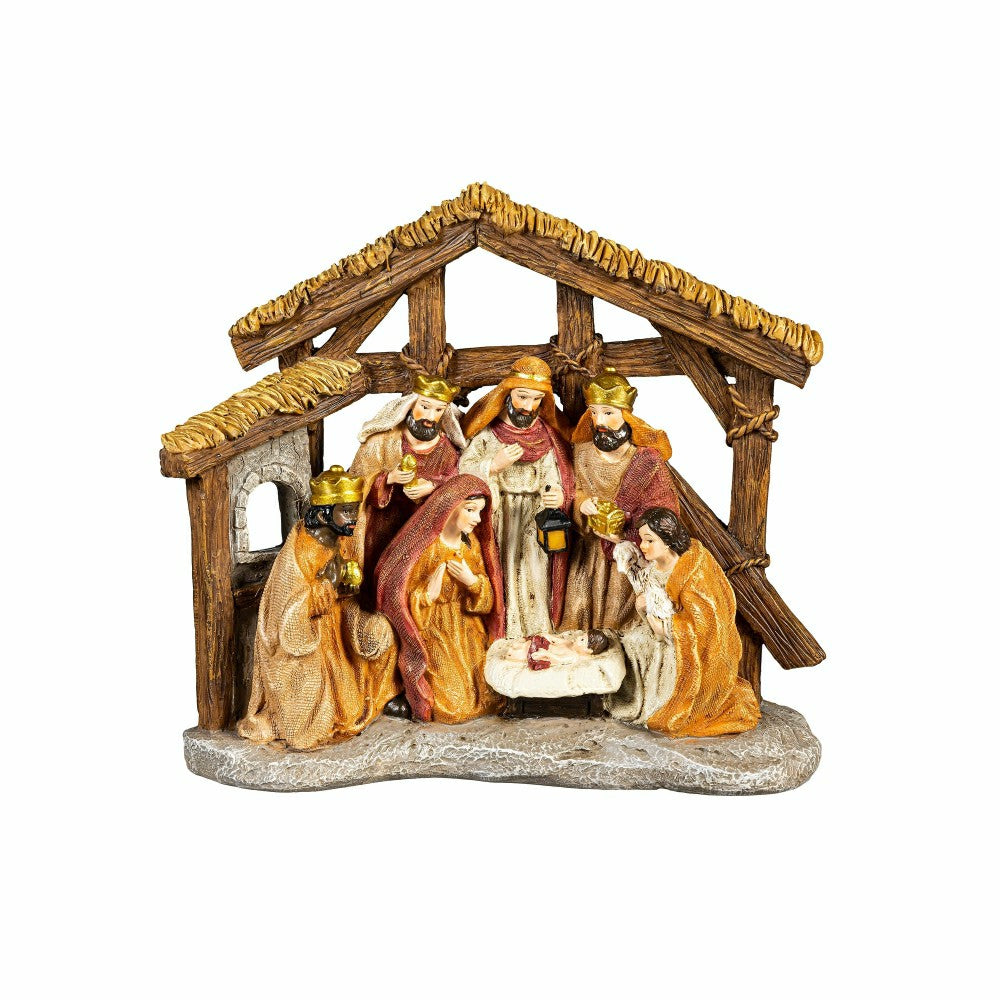Nativity Table Décor Nativity Resin, 8.5"L | Plow & Hearth
