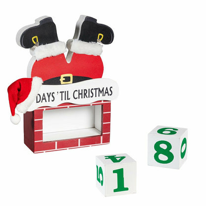 Heartfelt Cheer Table Décor Santa in Chimney Christmas Countdown Wood, | Plow & Hearth