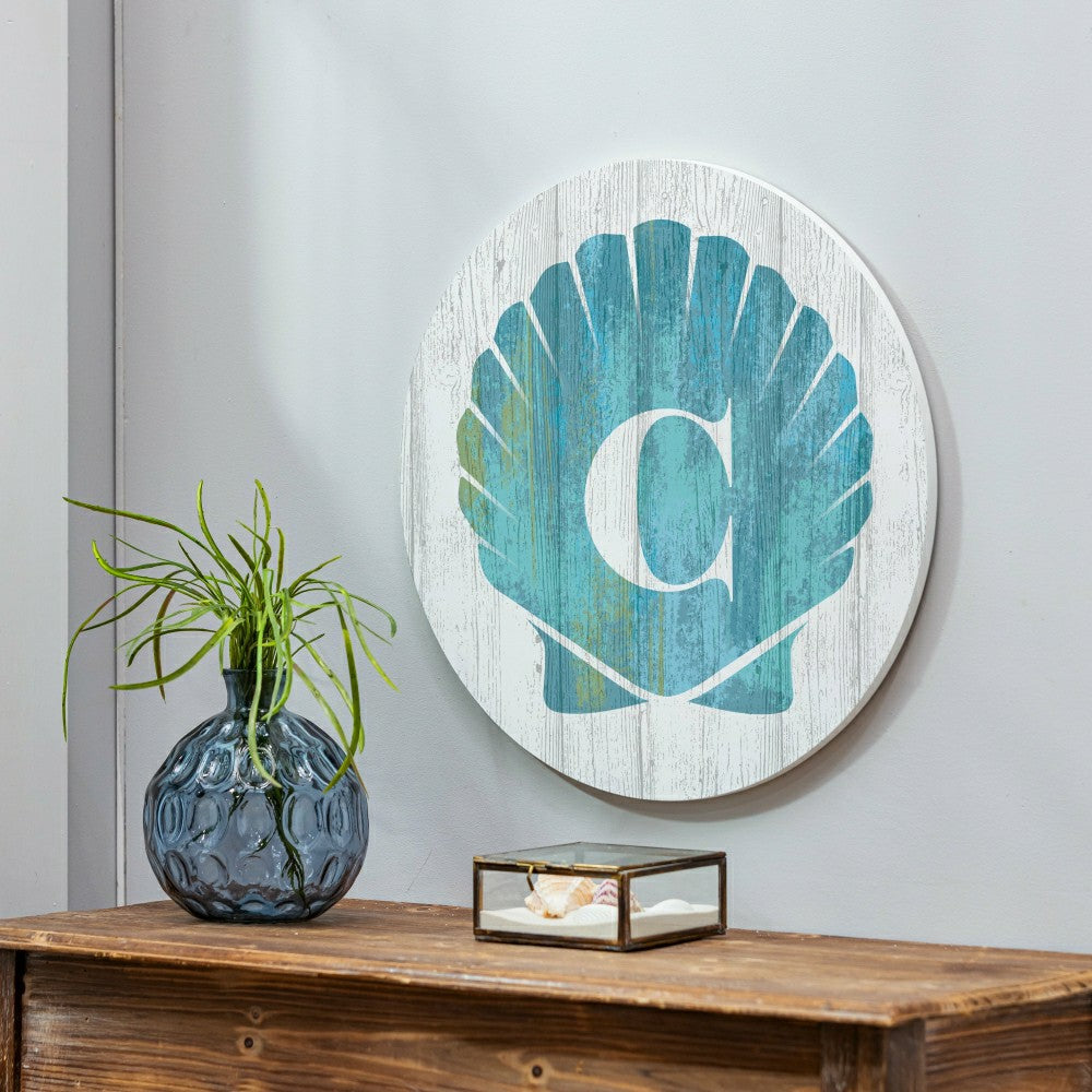Coastal Door Décor Shell Monogram 18" C | Plow & Hearth