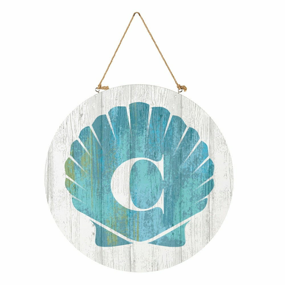 Coastal Door Décor Shell Monogram 18" C | Plow & Hearth