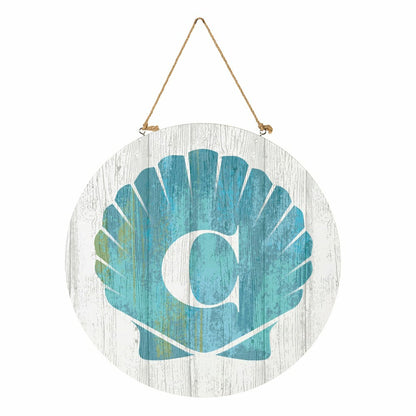 Coastal Door Décor Shell Monogram 18" C | Plow & Hearth