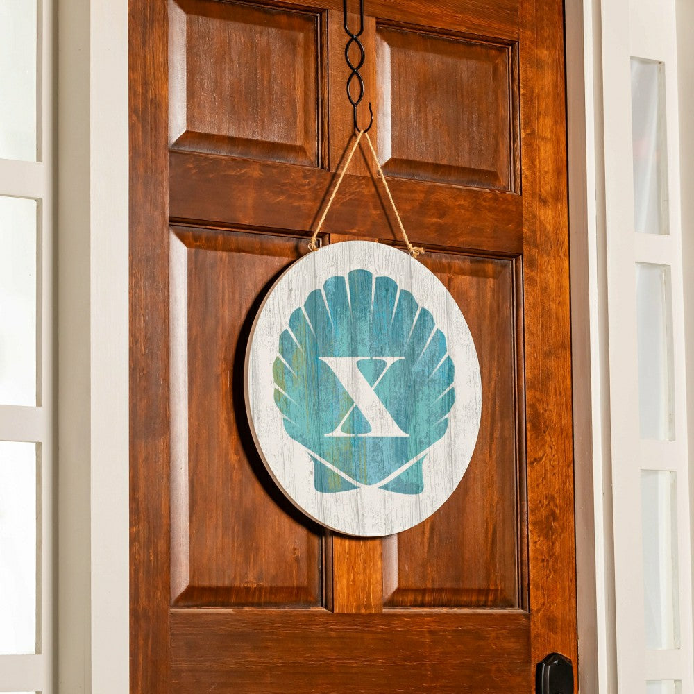 Coastal Door Décor Shell Monogram 18" X | Plow & Hearth