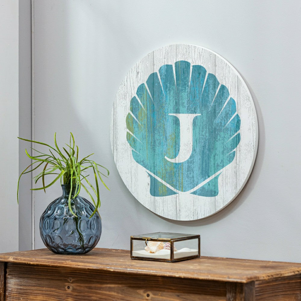 Coastal Door Décor Shell Monogram 18" J | Plow & Hearth
