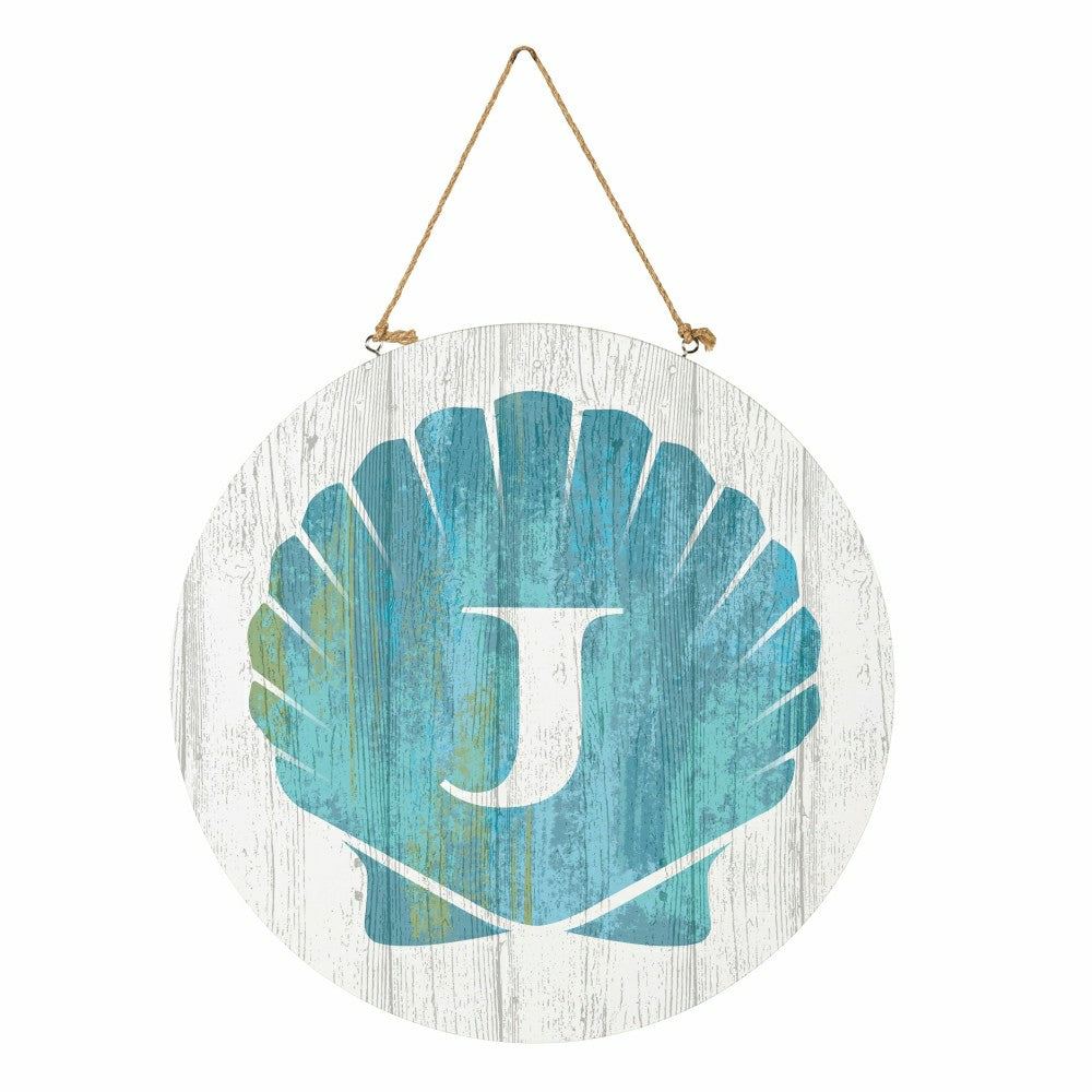 Coastal Door Décor Shell Monogram 18" J | Plow & Hearth