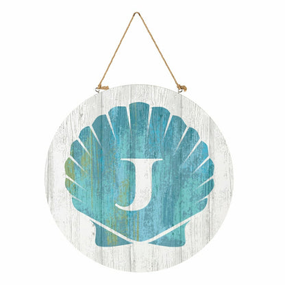 Coastal Door Décor Shell Monogram 18" J | Plow & Hearth