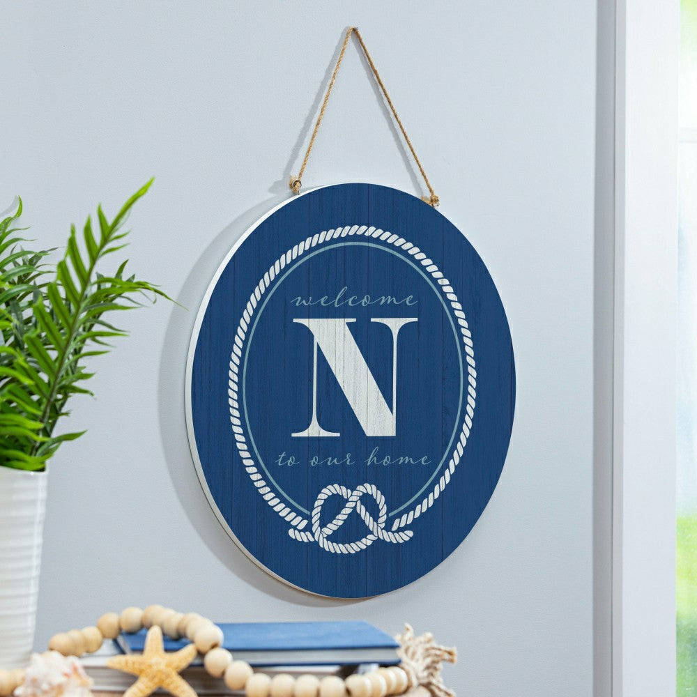 Coastal Door Décor Monogram Blue 18" N | Plow & Hearth