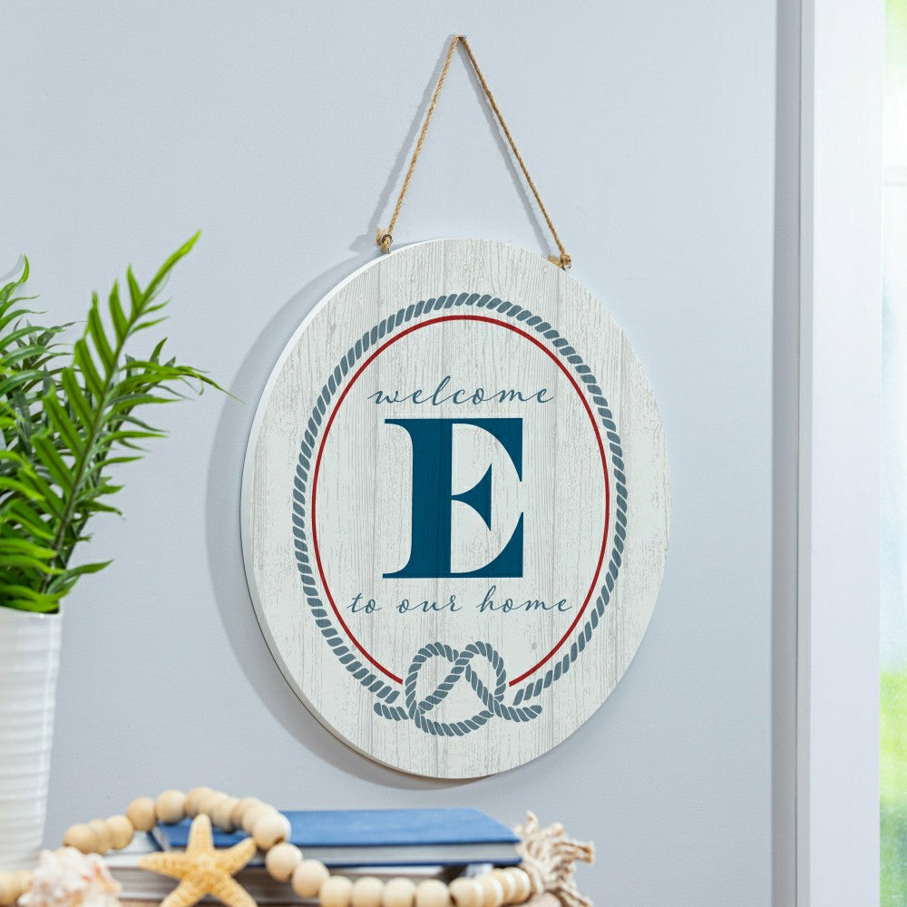Coastal Door Décor Monogram White 18" E | Plow & Hearth