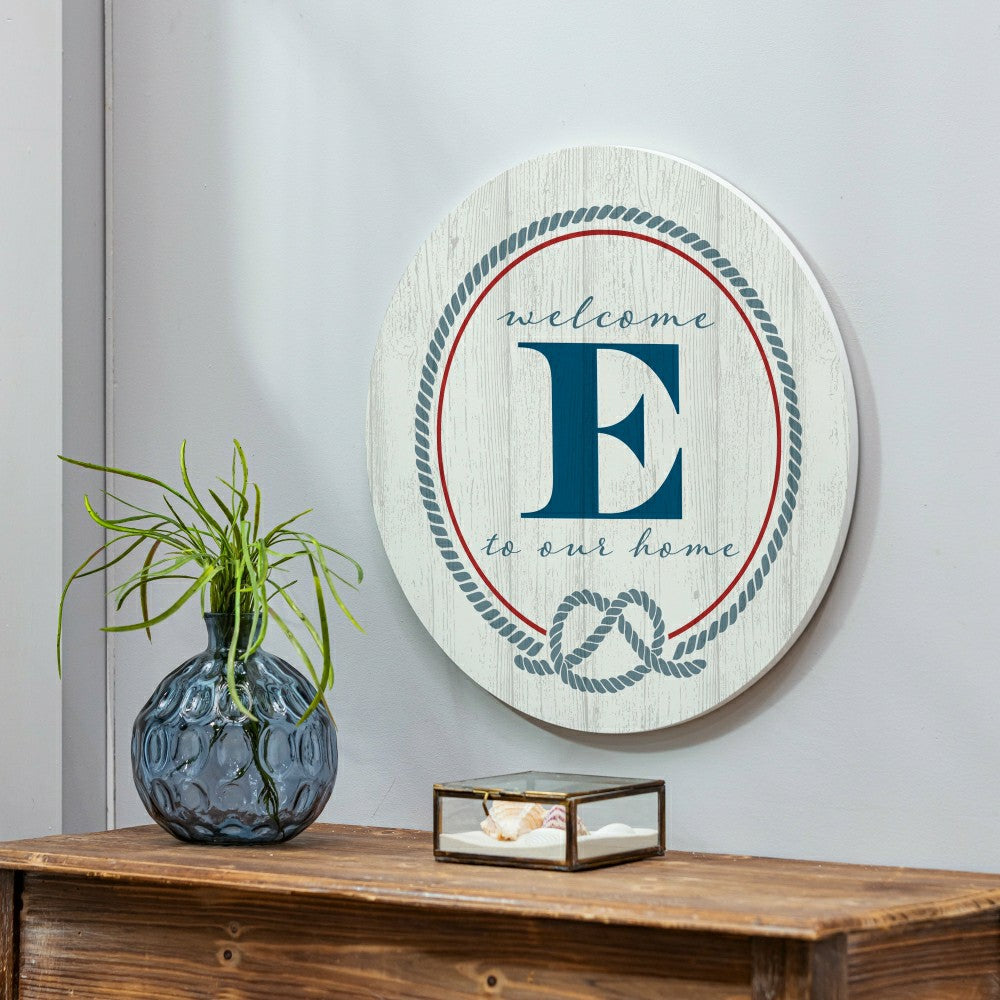 Coastal Door Décor Monogram White 18" E | Plow & Hearth