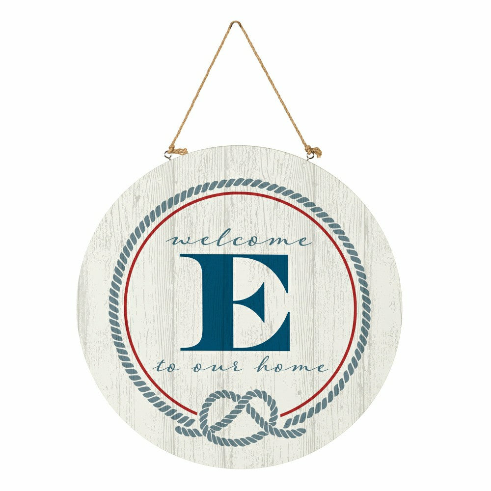 Coastal Door Décor Monogram White 18" E | Plow & Hearth