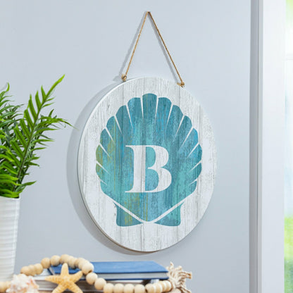 Coastal Door Décor Shell Monogram 18" B | Plow & Hearth
