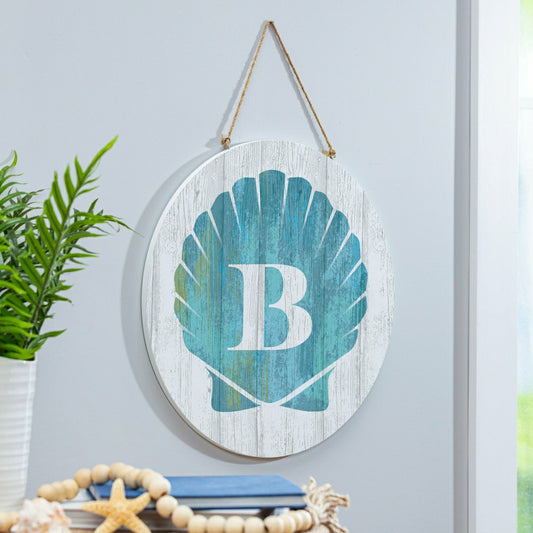 Coastal Door Décor Shell Monogram 18" B | Plow & Hearth