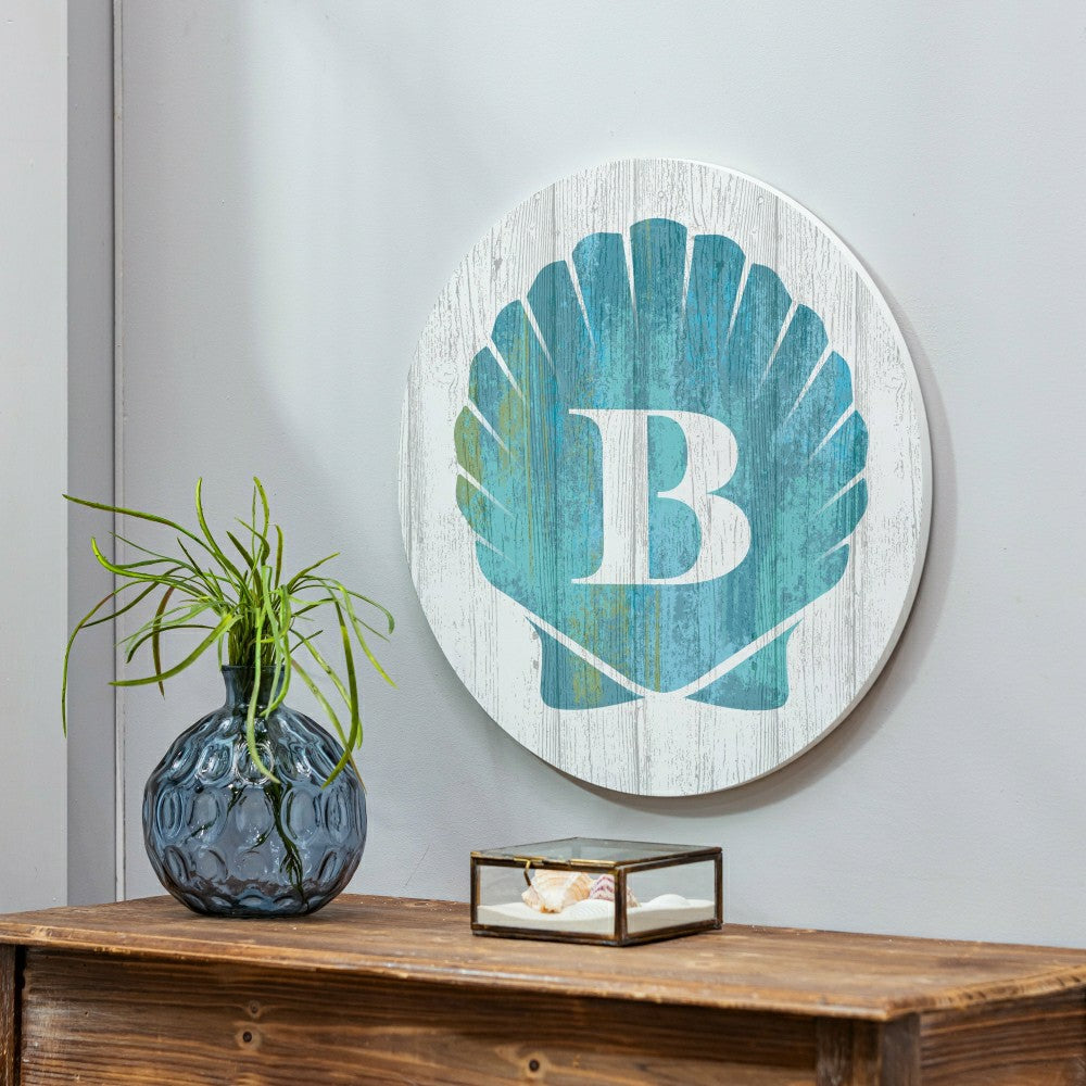 Coastal Door Décor Shell Monogram 18" B | Plow & Hearth