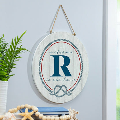 Coastal Door Décor Monogram White 18" R | Plow & Hearth